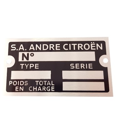 plaque moteur Citroën à frapper