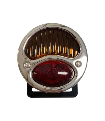 feu 3 fonctions noir / face nickelé sans éclairage de plaque