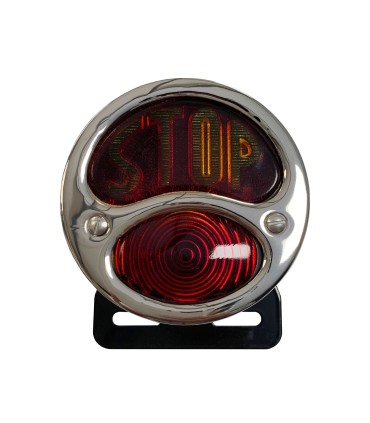 feux 3 fonctions noir sans éclairage de plaque avec verre STOP