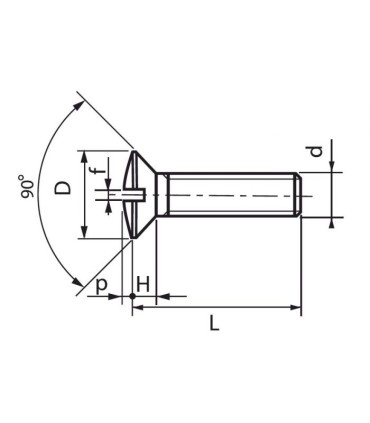 Vis métaux tête fraisée bombée fendue 5x16