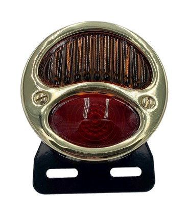 feu 3 fonctions noir / face laiton avec éclairage