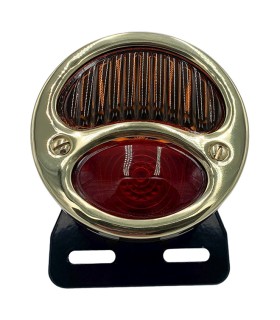 feu 3 fonctions noir / face laiton sans éclairage