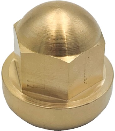 écrou de roue adaptable bombé droit - laiton brut