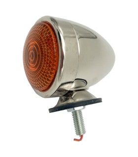 feu clignotant Obus nickelé - verre orange