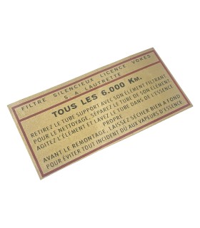 Autocollant filtre à air "Vokes"