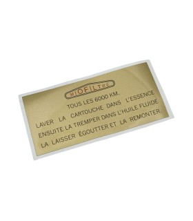 Autocollant filtre à air "Miofiltre"