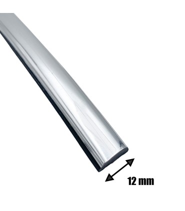 moulure adhésive chromé 12mm - en plastique - le mètre
