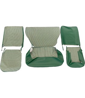 kit housses de sièges en tissu vert rayé - 4CV