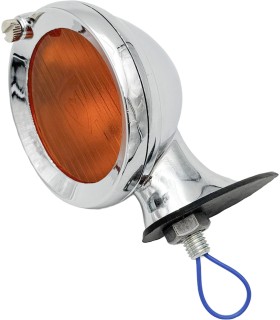 feu Marchal chromé - verre orange