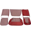 kit housses de sièges en tissu rouge rayé - 4CV