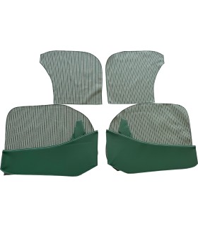 vide poches avant en skaï vert avec fonds de porte en tissu rayé vert - 4CV