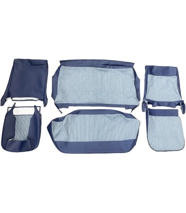 kit coiffes de sièges bleu rayé - Dauphine