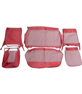 kit coiffes de sièges rouge rayé - Dauphine
