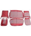 kit coiffes de sièges rouge rayé - Dauphine