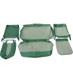 kit coiffes de sièges vert rayé - Dauphine