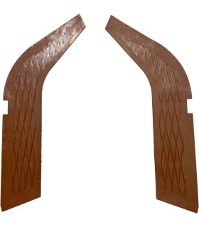 paire de tapis passage de roue forme virgule marron - 4CV