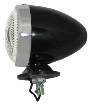 feu clignotant Obus noir - verre avant blanc