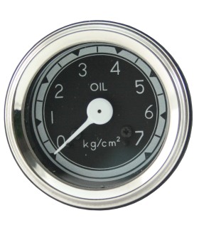 manomètre pression d'huile OIL mécanique - diamètre 52 mm - fond noir